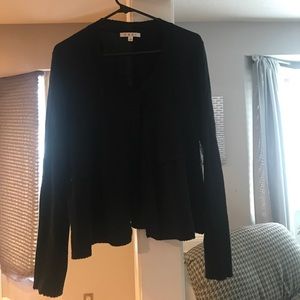 Cabi Black peplum cardigan